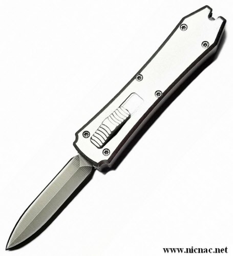 Stainless Steel Mini Otf Knife Silver Double Edge Blade 5 25 Inch