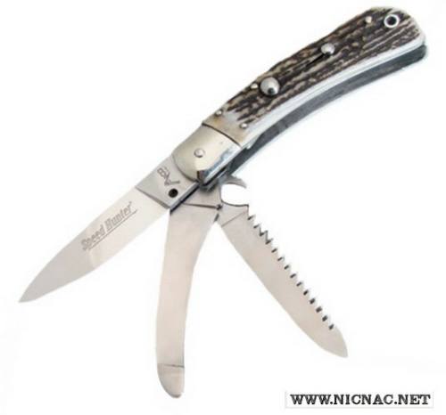 Italian Switchblade Stiletto Knife Blond Horn 9 Inch Bayonet Blade -  ITBH9BAYO